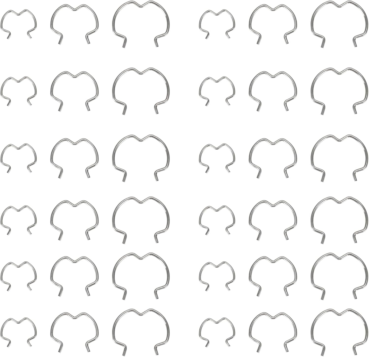 60pcs 800-801 Quick Connector Clips, 3 Different Size20-3/8''20-1/2''20-5/8'' Transmission Oil Cooler Line Clips, Transmission Radiator Hose Retaining Clips,Metal 304H Stainless steel Material