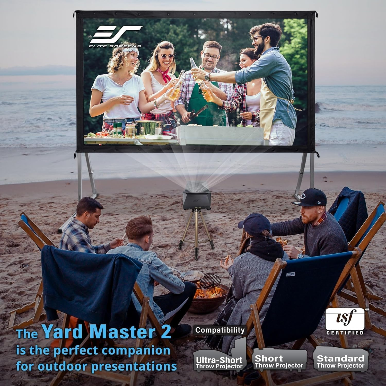Elite Screens OMS120H2 Yard Master 2 Outdoor Projector Screen with Stand, 16:... - Picture 10 of 14