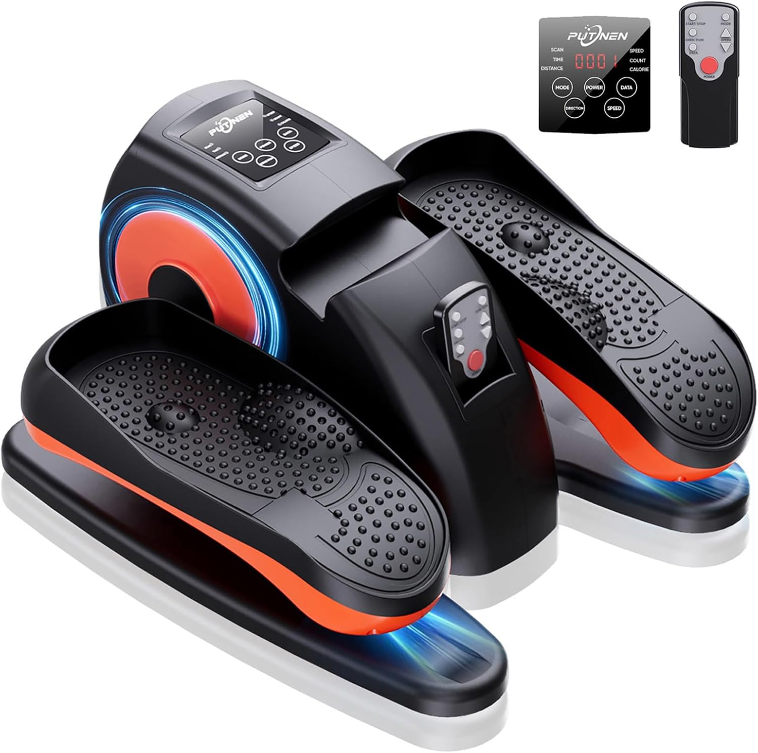 Putnen under Desk Elliptical Machine, Electric Elliptical Leg Exerciser for Seniors with 12 Adjustable, Portable Quiet Elliptical Exercise Machine, Seated Pedal Exerciser with Remote Control