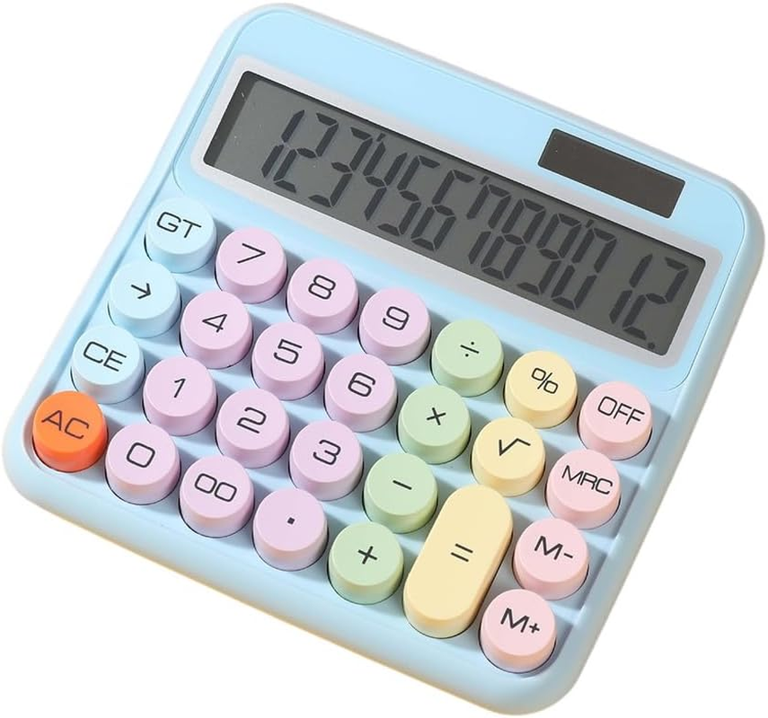 Mechanical Calculator 12 Digit Large LCD Display Big Round Button 15°Tilt Scr... - Picture 13 of 16