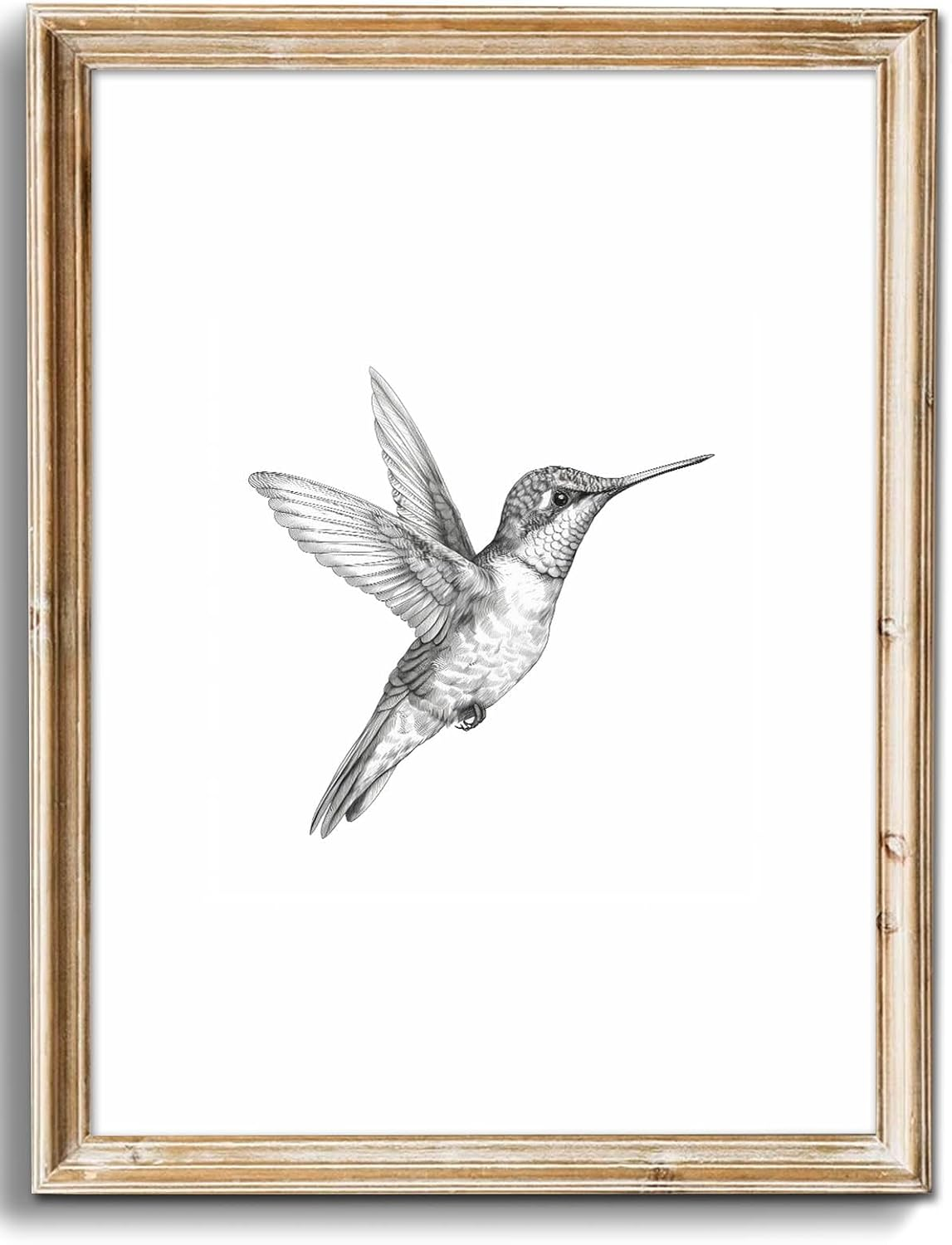 Vintage Wall Art Prints Farmhouse Decor Hummingbird Sketch Canvas Oil Painting Black and White Bird Neutral Vintage Artwork Pictures for Bedroom Living Room Decor (8
