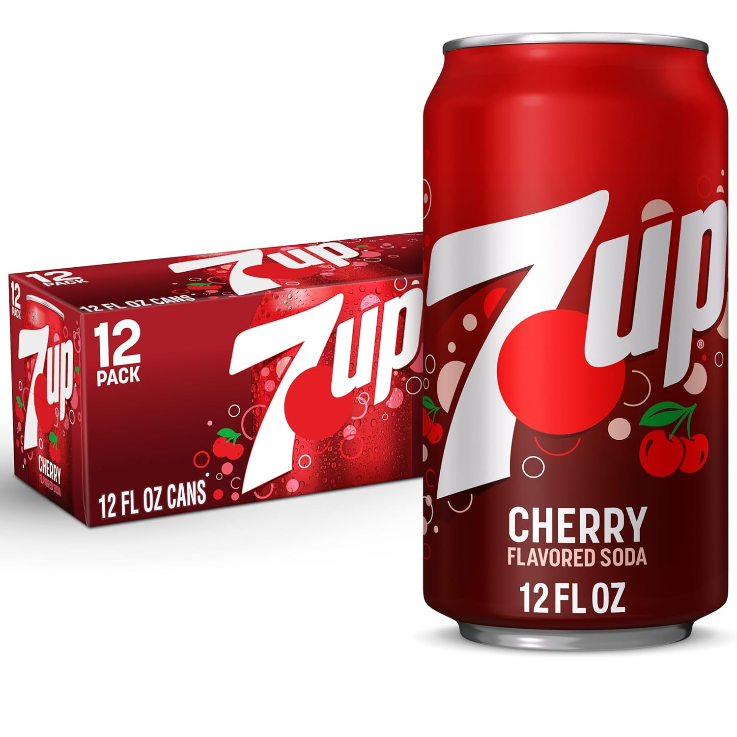 7UP Cherry Flavored Soda, 12 Fl Oz Cans, 12 Pack