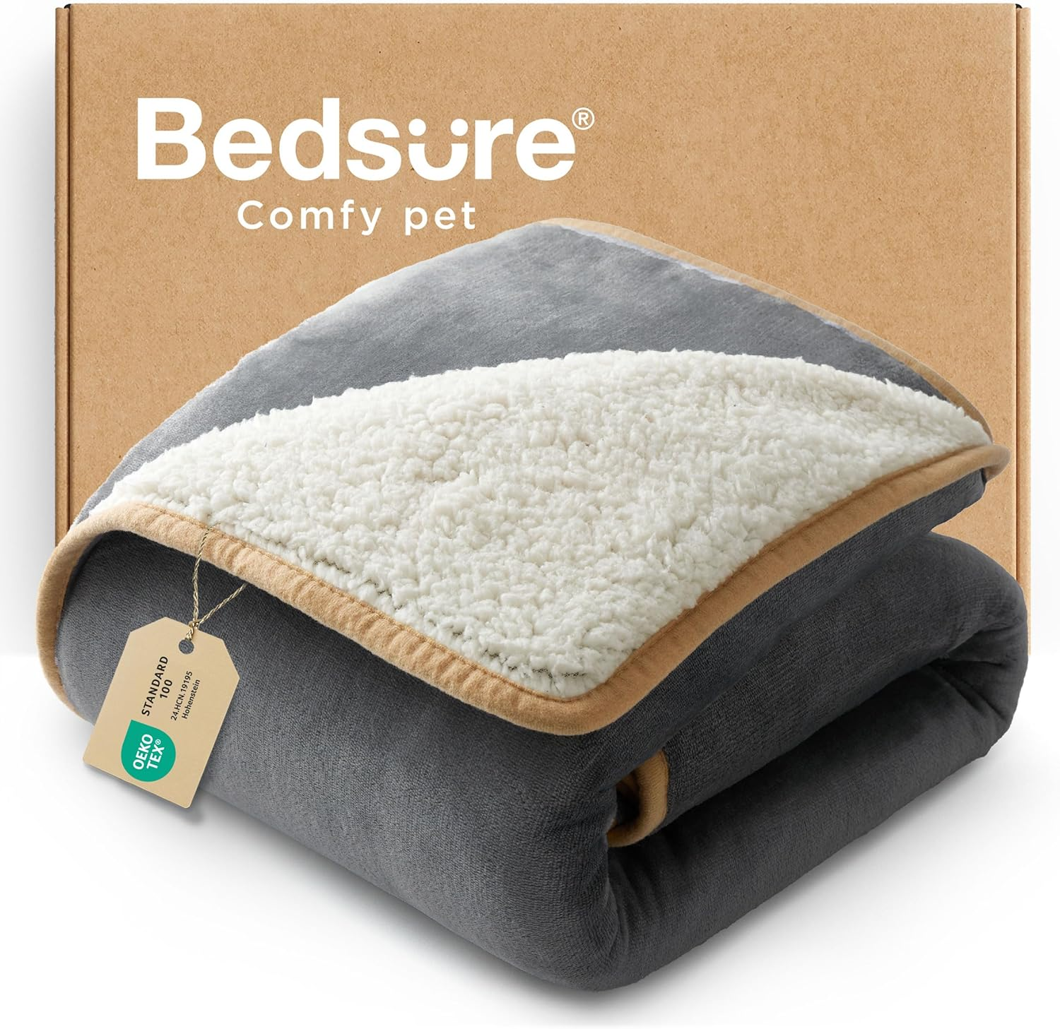 Bedsure Waterproof Dog Blankets for Small Dogs - Small Cat Blanket Washable for Couch Protection, Sherpa Fleece Puppy Blanket, Soft Plush Reversible Throw Furniture Protector, 25