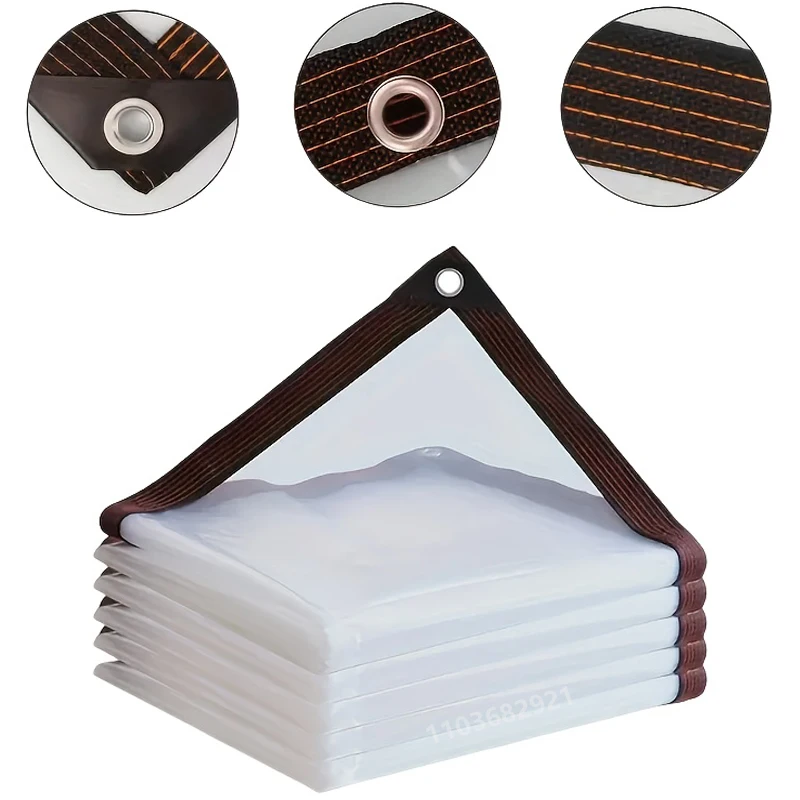 Heavy Duty Waterproof Cover Tarp PE Clear Tarpaulin Eyelets Ground Sheet Mesh UK