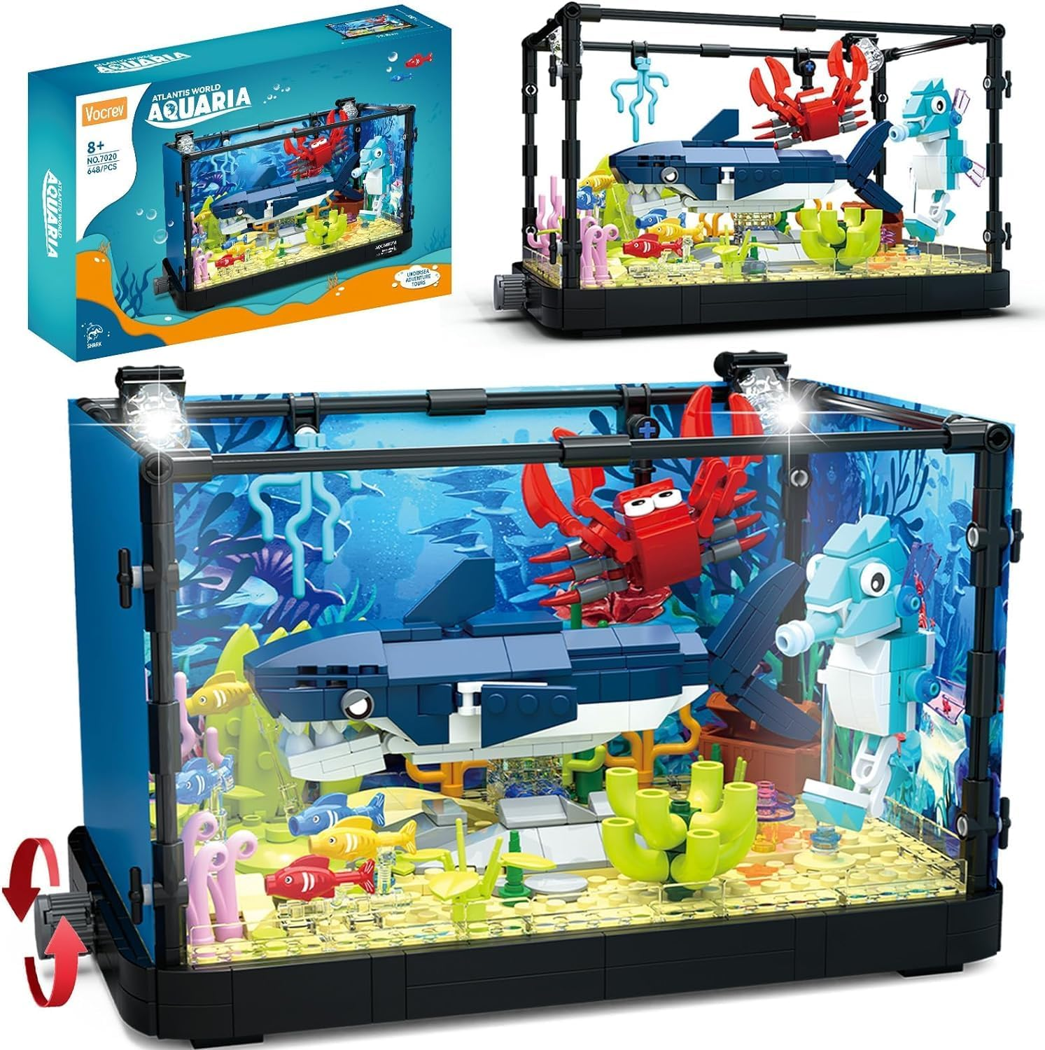 Creator Shark Fish Tank Building Kids Toys Set with Light, Shark Building Con... - Picture 2 of 14