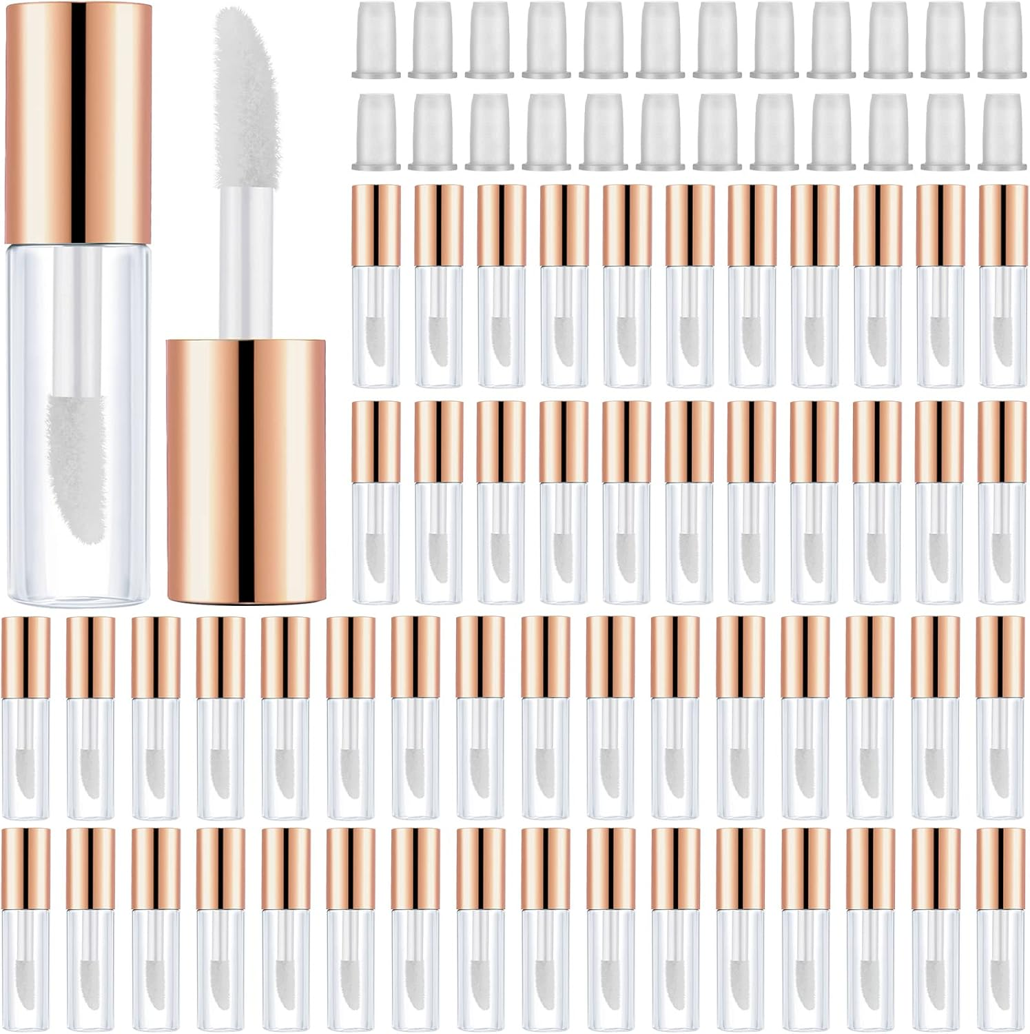 Patelai 100 Pieces 1.2 ml Clear Mini Lip Gloss Tube Refillable Empty Lip Balm... - Picture 2 of 4