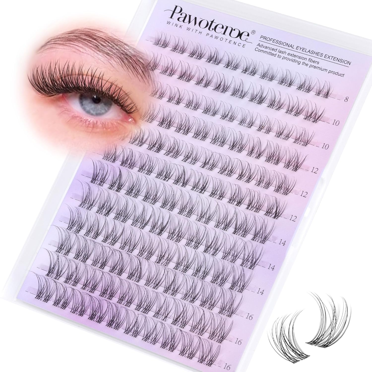 Wispy Lash Clusters Natural Eyelash Clusters Invisible Band Individual Lashes 8-16Mm Cluster Lashes Extension DIY Soft Comfortable False Eyelashes Cluster Natural Look