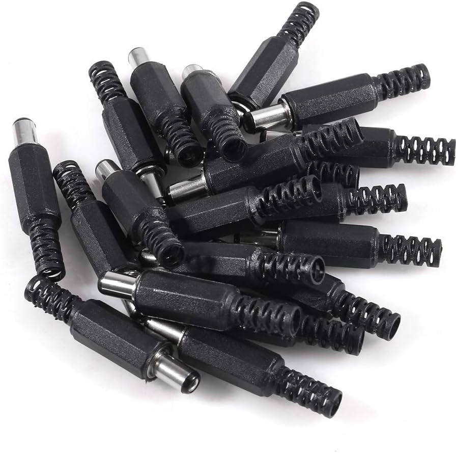 20Pcs 5.5Mm X 2.1Mm DIY Male DC Power Plug Jack Solder Connector Adapter