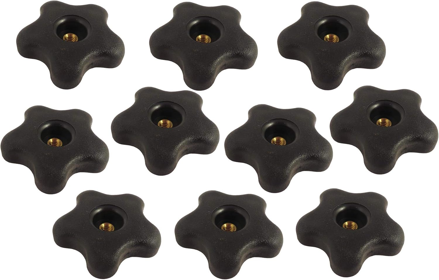 Taytools 770818 Lot 10 Each 3/8 16 Female Thread Star Knobs 2.25 Inch Diameter with through Insert