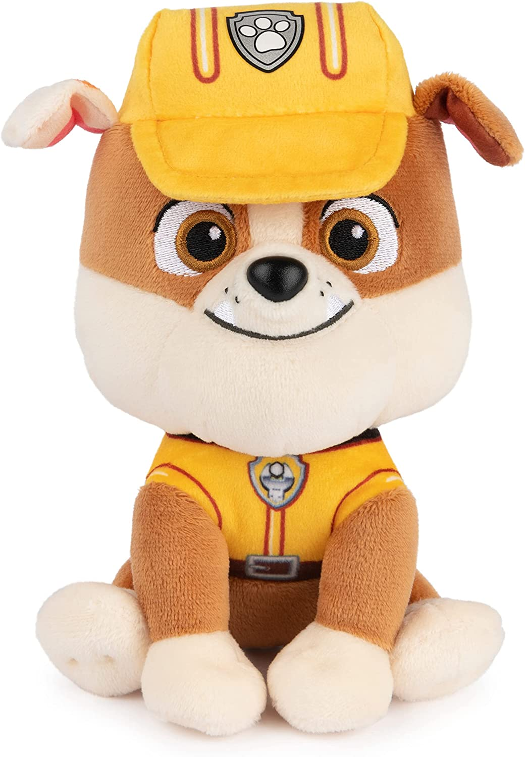 Official PAW Patrol Rubble in Signature Construction Uniform Plush Toy, Stuffed Animal for Ages 1 and Up, 6