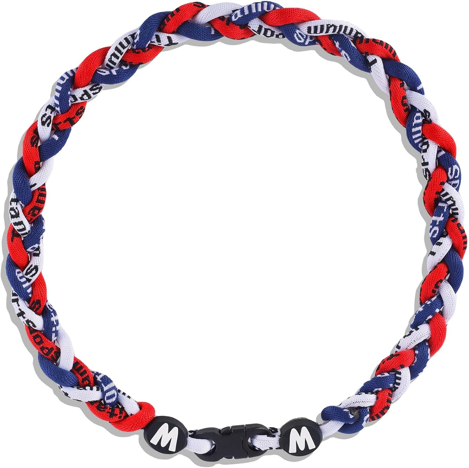 Premium 18Inch Baseball Necklace W/Nylon Tri-Braided Rope Tornado Design