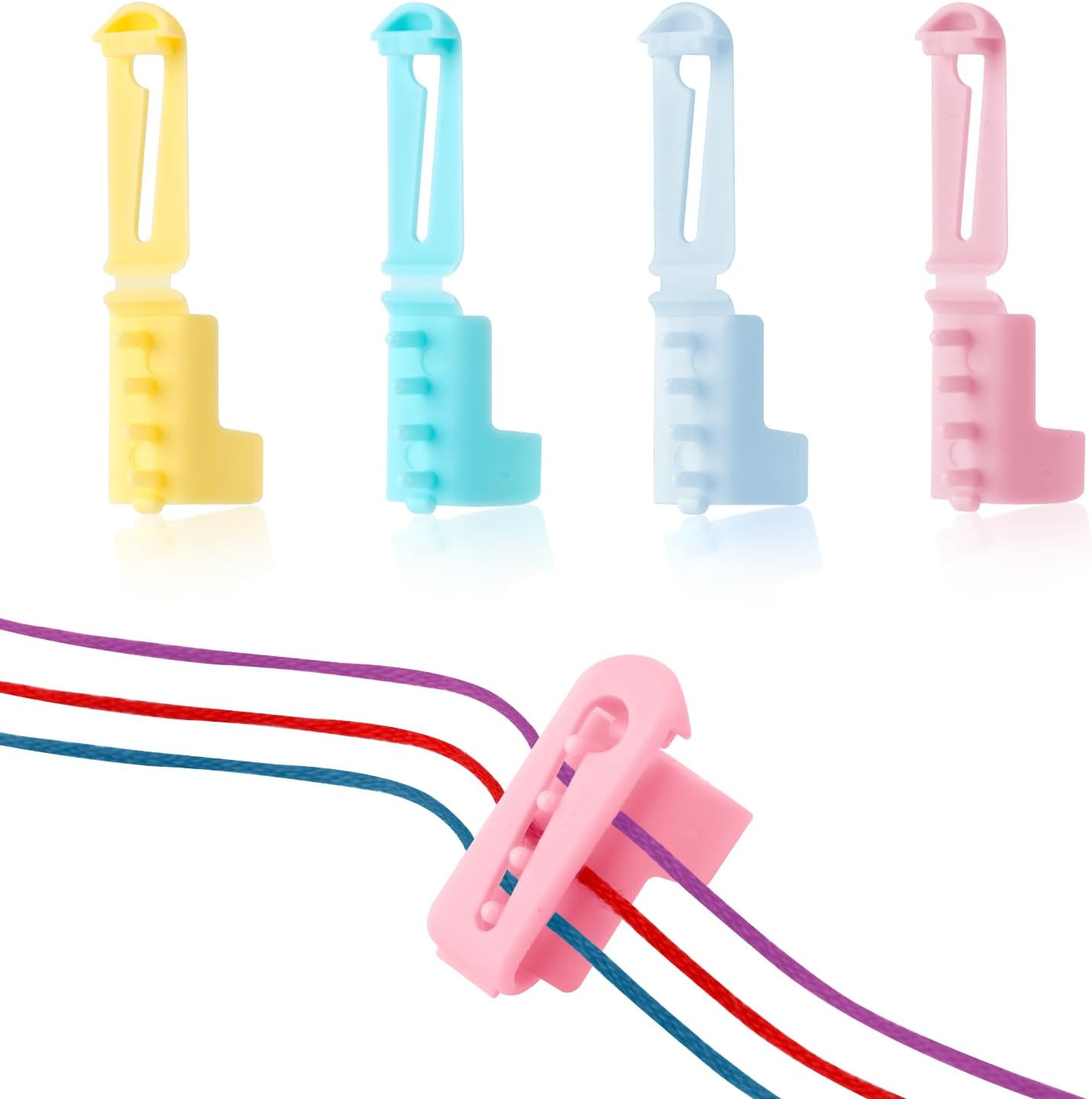 4Pcs Yarn Guide Ring Crochet Knitting Tool, 4 Colors Finger Crochet Ring Plastic