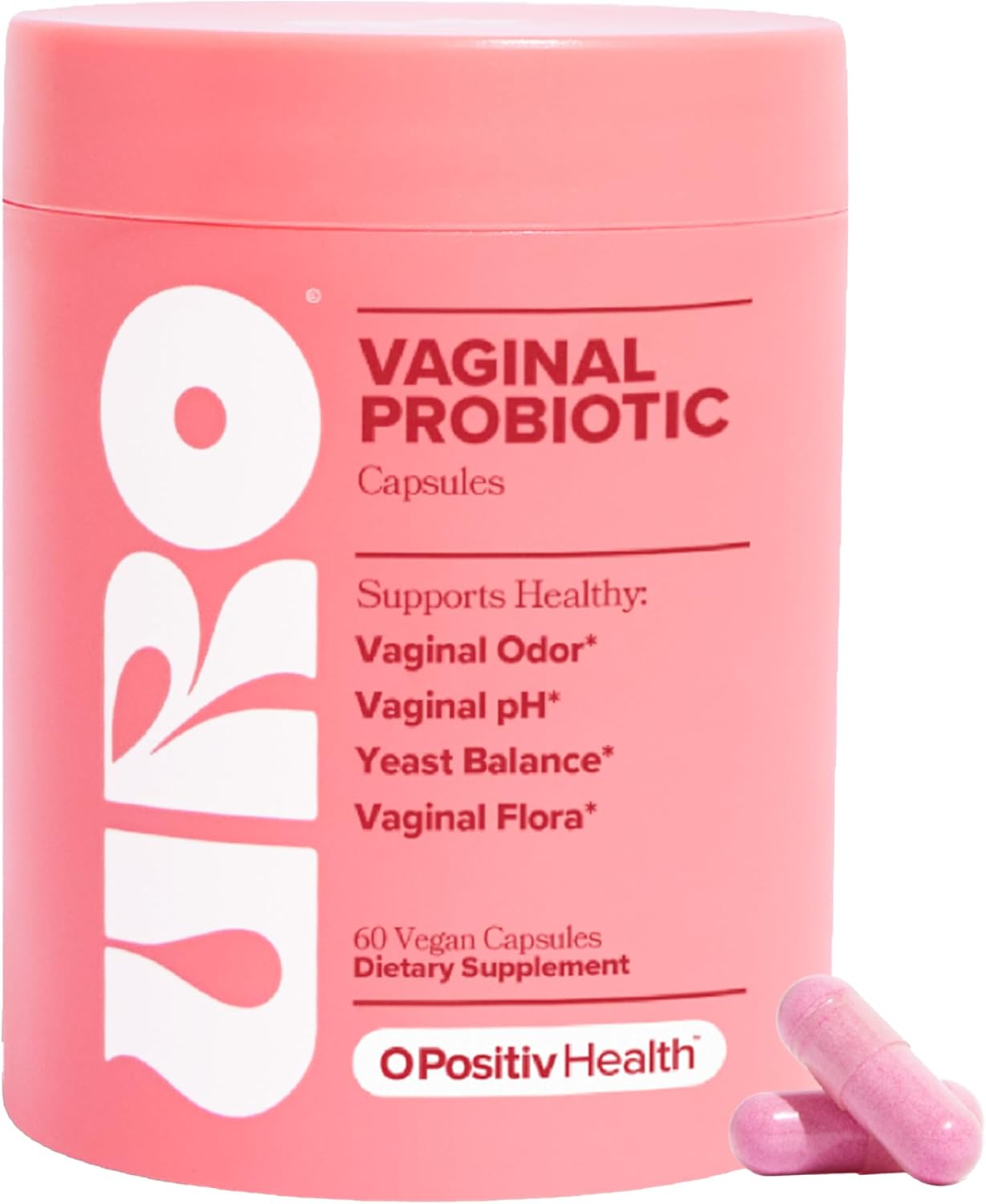 Vaginal Probiotics for Women, pH Balance & Odor Control with Lactobacillus & Prebiotics – 60 Capsules