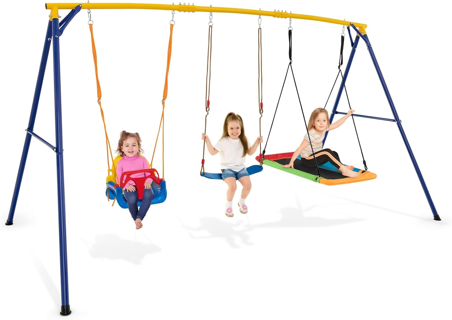 HONEY JOY 300 KG Indoor & Outdoor Swing Set, Heavy Duty Carbon Steel Swing Fr... - Picture 14 of 14