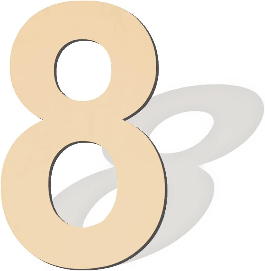 15 Inch Large Wooden Numbers 8, Blank Wood Number 8, Big Unfinished Wooden Numbers for DIY Craft,Large Wooden Number Signs, Larges Wood Numbers for Birthday Wedding Party Decorations