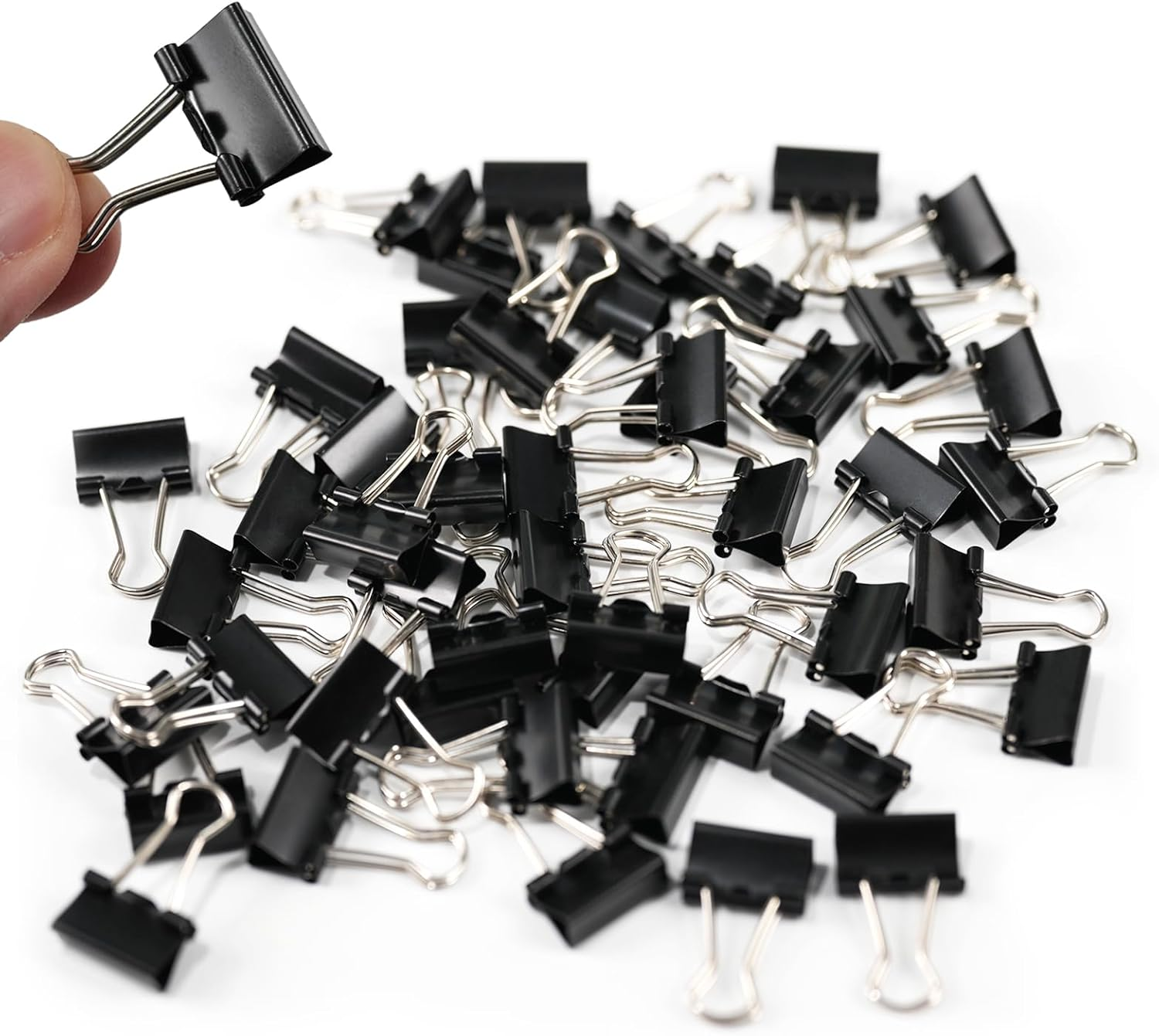 48Pcs Mini Binder Clips, 0.5 Inch(13Mm), Paper Clamps Micro Size for Office Supplies, Black