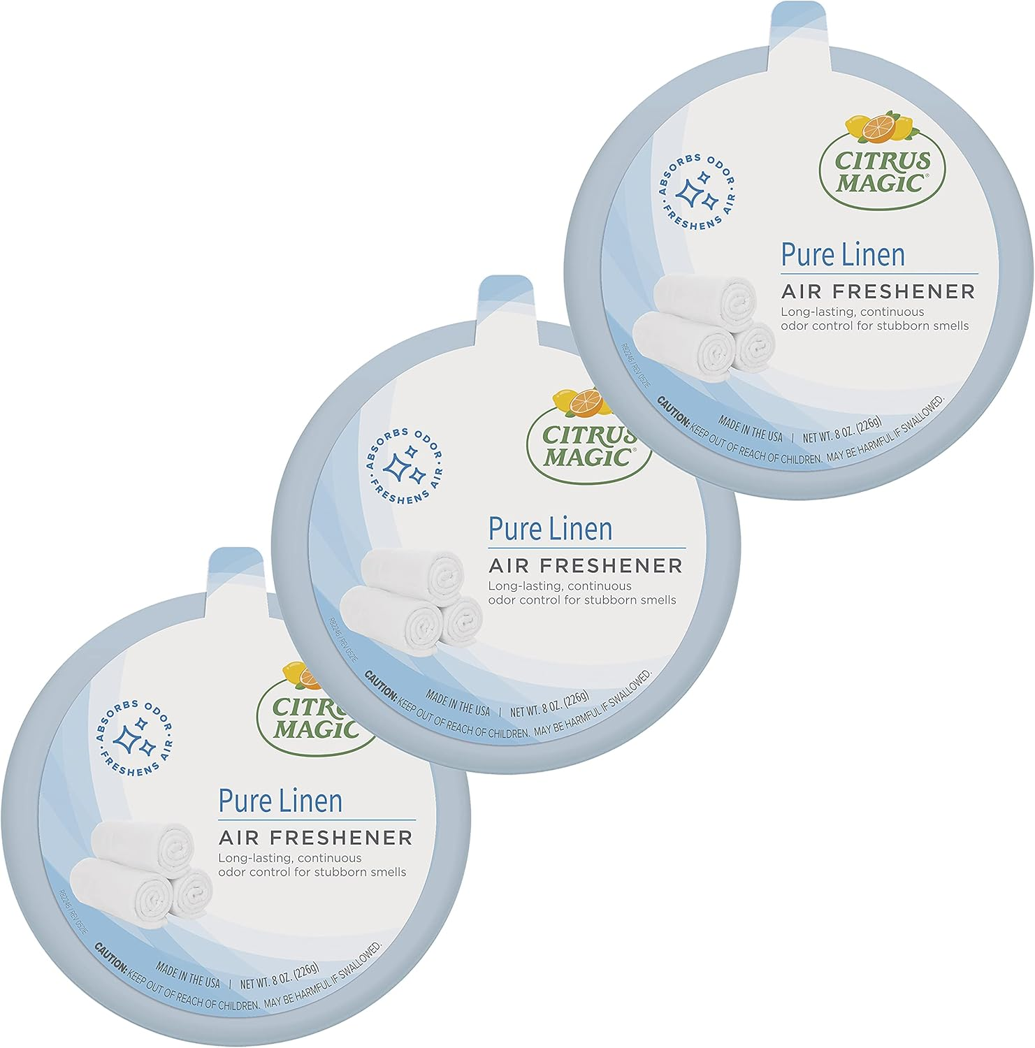 Odor Absorbing Solid Air Freshener, Pure Linen, 8-Ounce, Pack of 3
