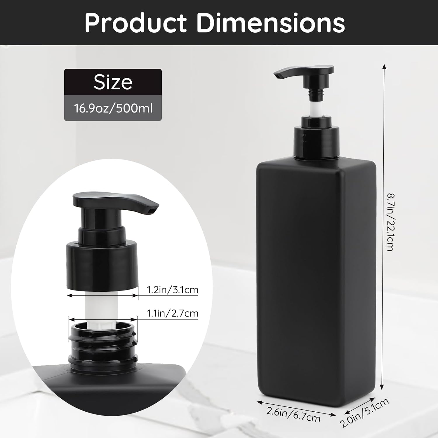 Segbeauty Soap Dispenser, 3Pcs 500ml Shampoo and Conditioner Bottles, Pump Bo... - Picture 5 of 13