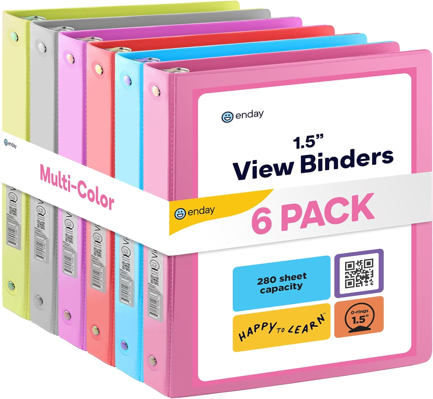 3 Ring Binder, 1.5 Inch Clear View Cover with 2 inside Pockets Binder, School 