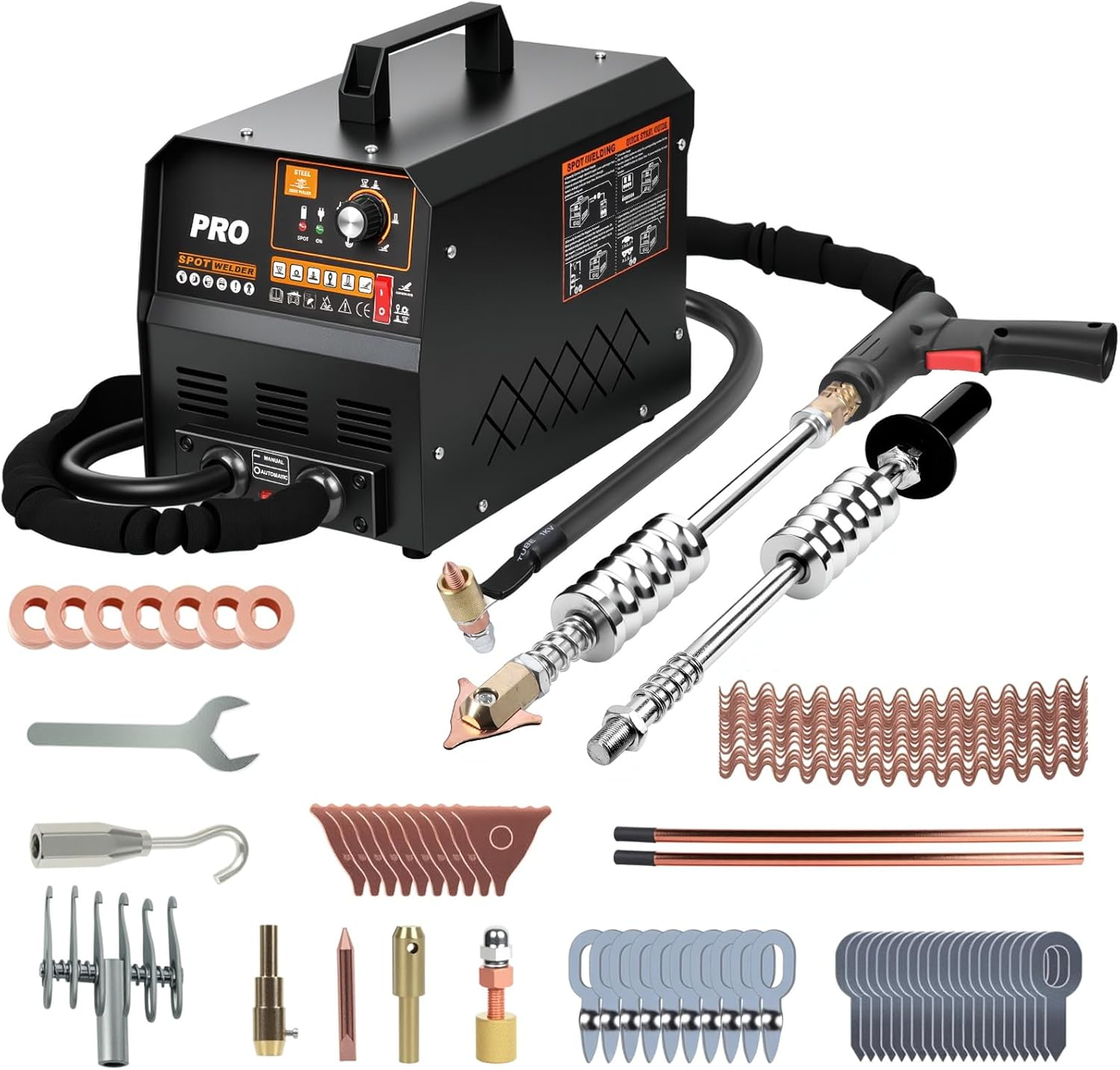 Dent Puller Welder 3.5KW Spot Welder Dent Puller Machine, Auto/Manual Welding, 110V 4200A Auto Body Repair Kit with 6 Welding Modes & Overheat Protection for Car/Truck/Motorcycle