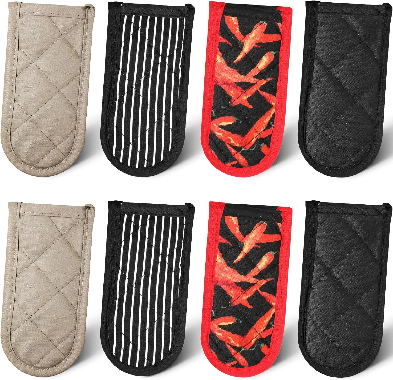 8 Pcs Cast Iron Skillet Handle Cover Heat Resistant Pan Handle Sleeve Non Slip Pot Holders Machine Washable Handles Mitts for Kitchen Cooking Tools, 4 Styles(Vivid Style)