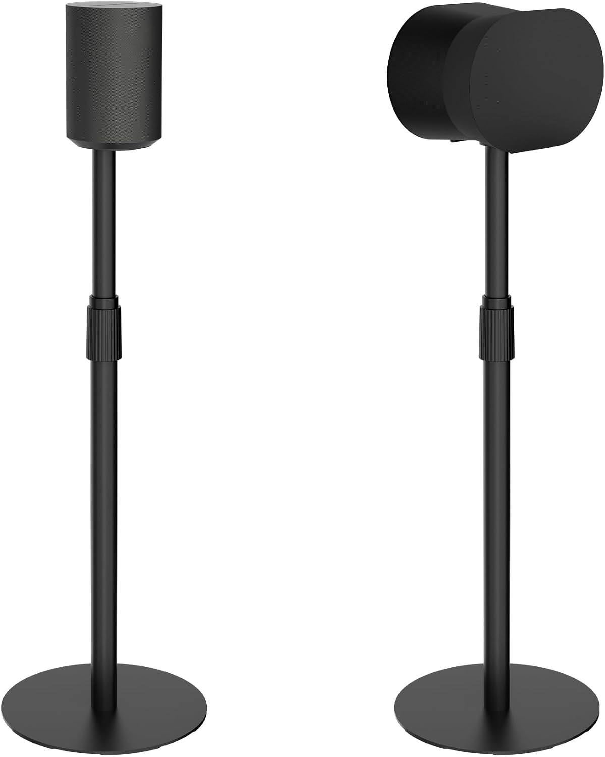 26.9"-42.6" Speaker Stands Compatible with Sonos Era 300 and 100, 2 Pack | Height Adjustable from 26.9" to 42.6", Floor Stands with Cable Management, Speaker Mount, Black, 2 Pack (1 Pair)
