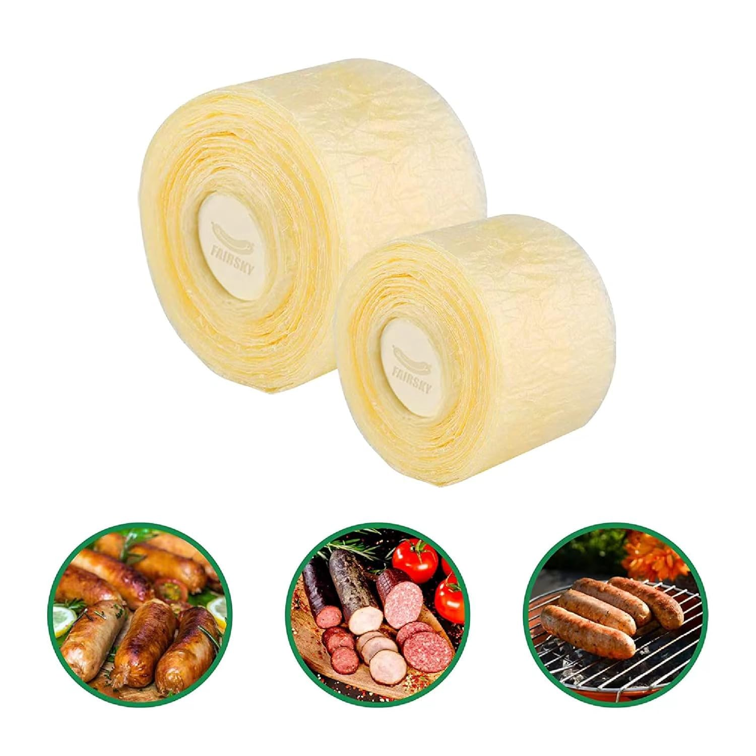 Tripa natural secado comestible 8m 26ft para embutidos caseros salchichas jamon