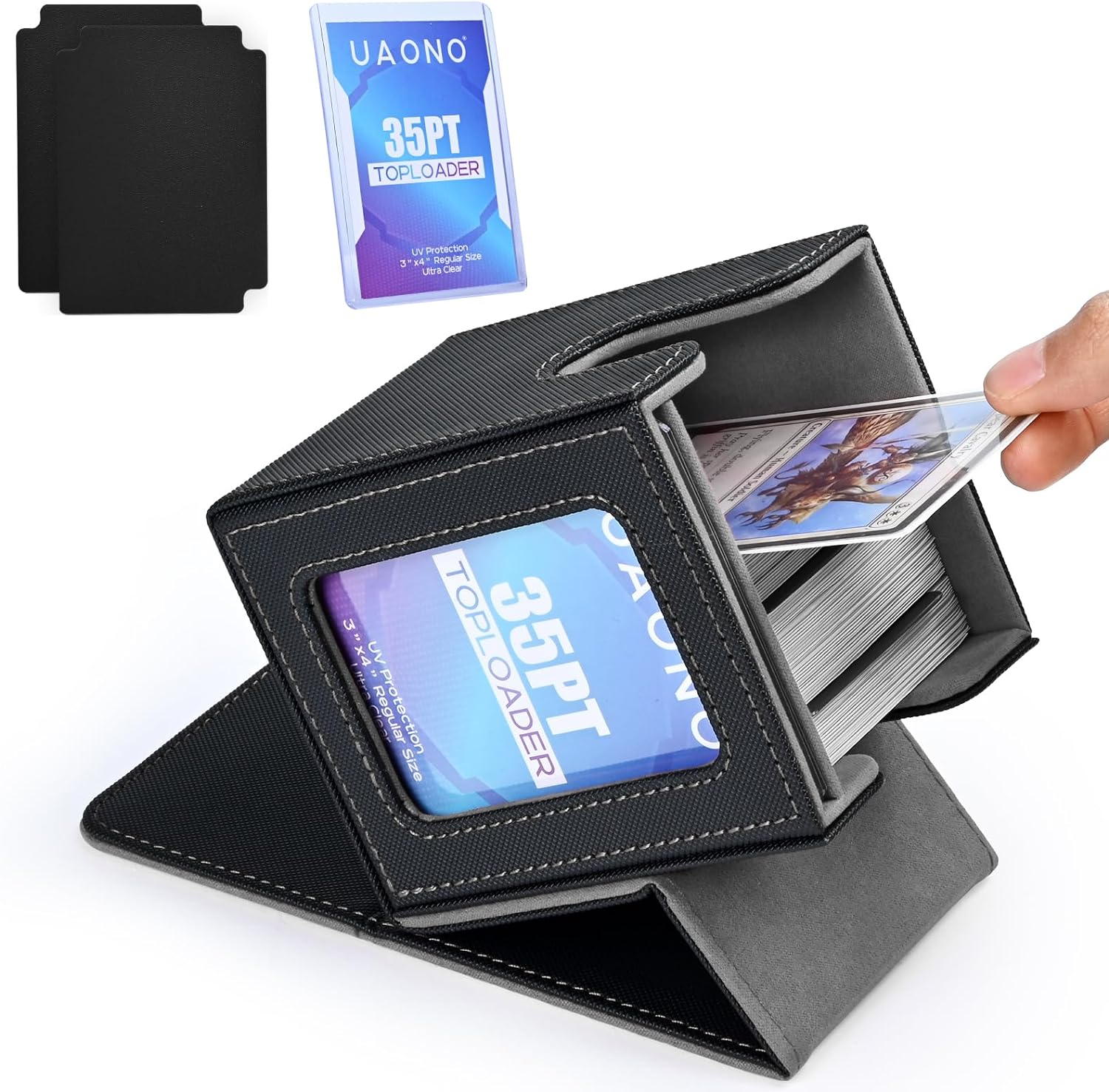Card Deck Box with MTG Commander Display, Deck Case Holds 100+ Double-Sleeved