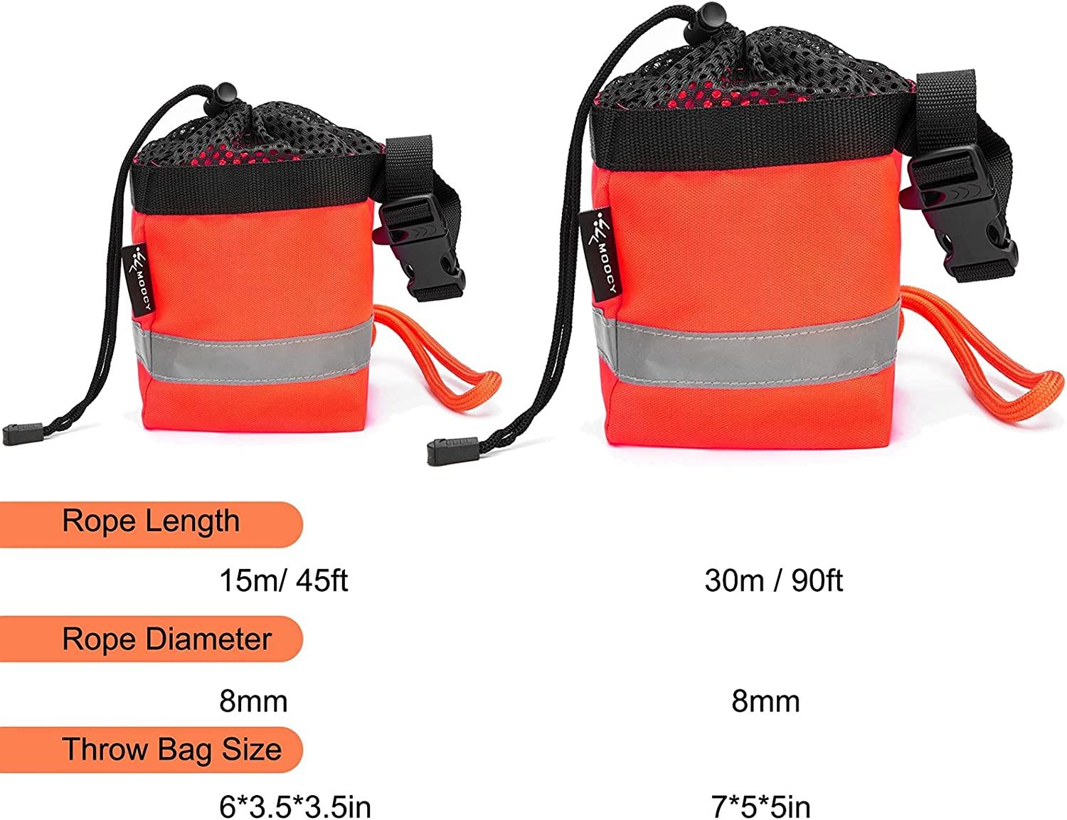 MOPHOEXII Water Rescue Throw Rope Bag with 50/100 feet of 5/16" Floating Life... - Picture 8 of 13