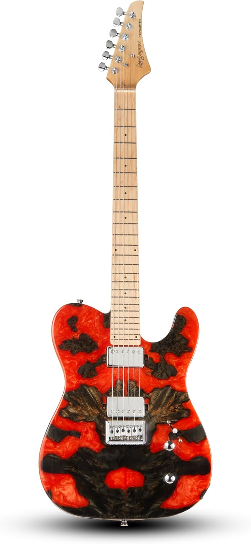 Leo Jaymz Electric Guitar Red 24-Fret Dual Humbuckers Fixed Bridge