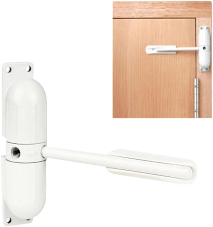 Automatic Safety Spring Door Closer for Hinged Doors - White