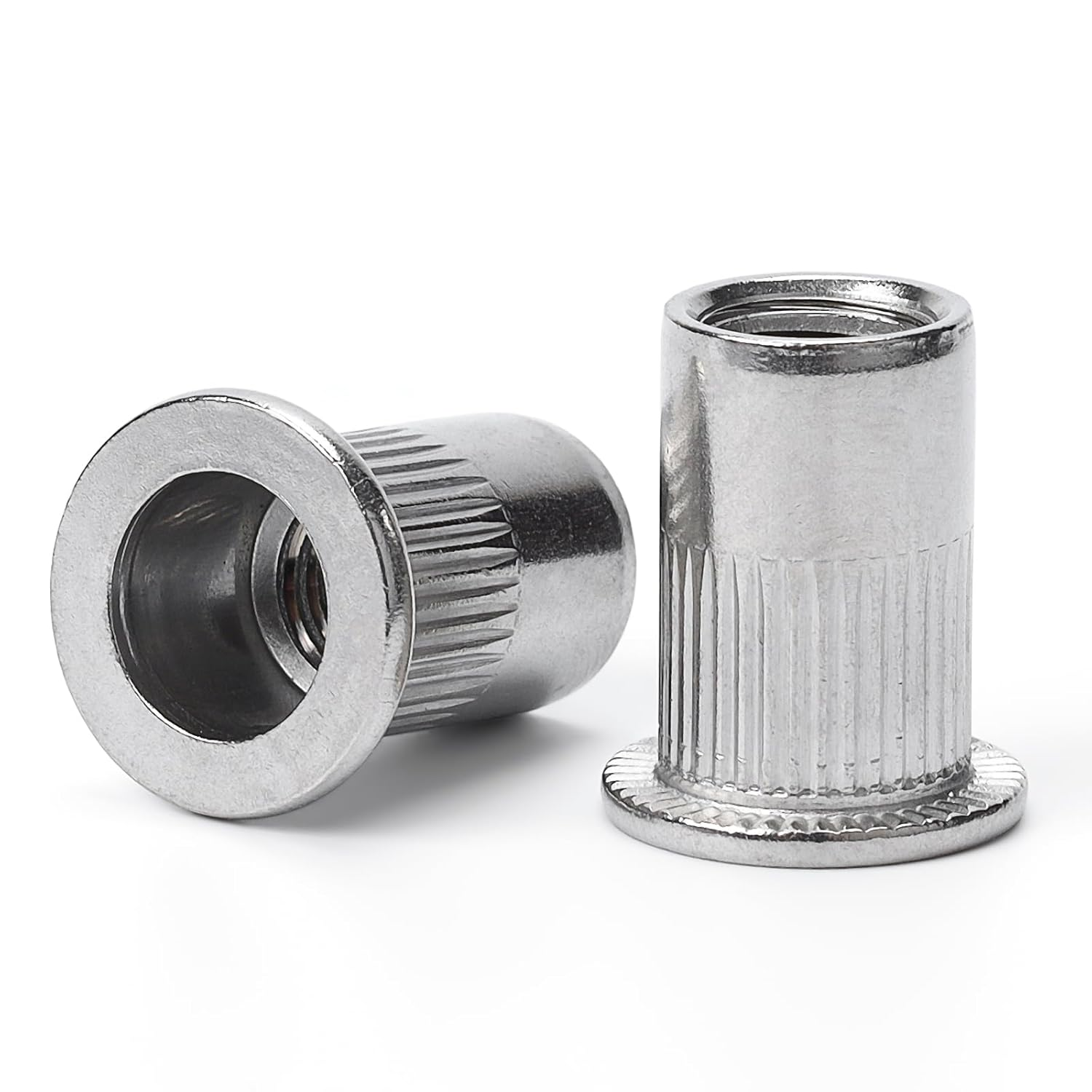 30Pcs M10 Rivet Nuts, 304 Stainless Steel Flat Head Rivnut Threaded Insert Nutsert