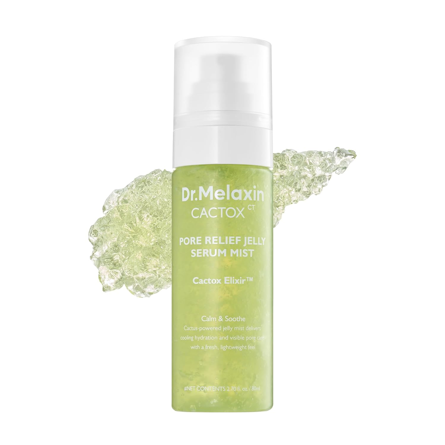Cactox Pore Relief Jelly Serum Mist, Instant Cooling Face Mist for Pore Tightening & De-Puffing, Hydrating Cactus Serum for Puffy Skin, 80Ml (2.7 Fl Oz)