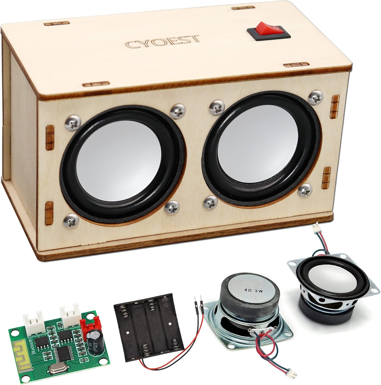 STEM Projects for Kids & Adults Build Your Own Bluetooth Speaker - Science Experiment Electronics Kit | Beginner'S Starter DIY Set,Stem Gifts for Teenage Girls + Boys Ages 10 and up (Dual Speakers)