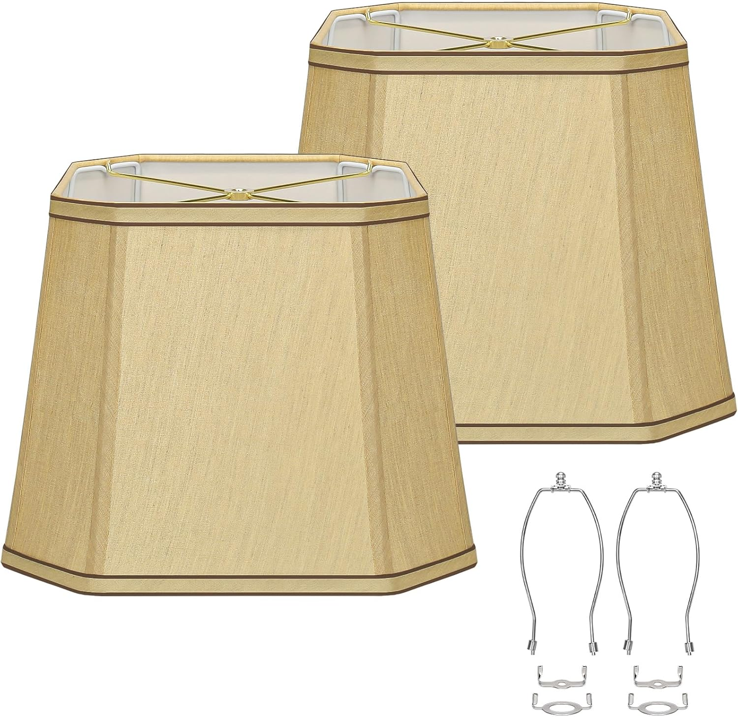 Rectangle Cut Corner Lamp Shades Set of 2, 10.5