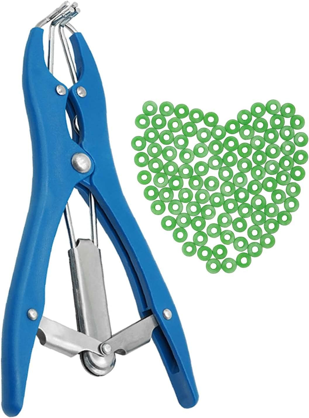 Pinza para Castrar de Ganado con 100 Pieces Anillos de Castracion Cerdos 