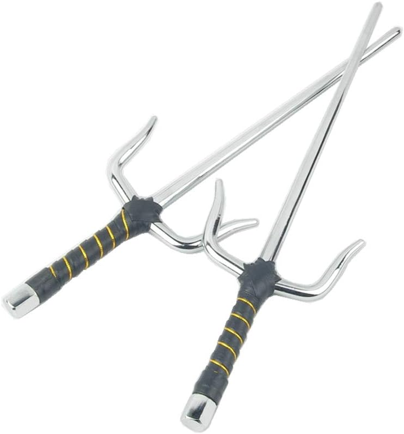 Octagon Metal Martial Arts Sai Multi Size(Black and Silver)