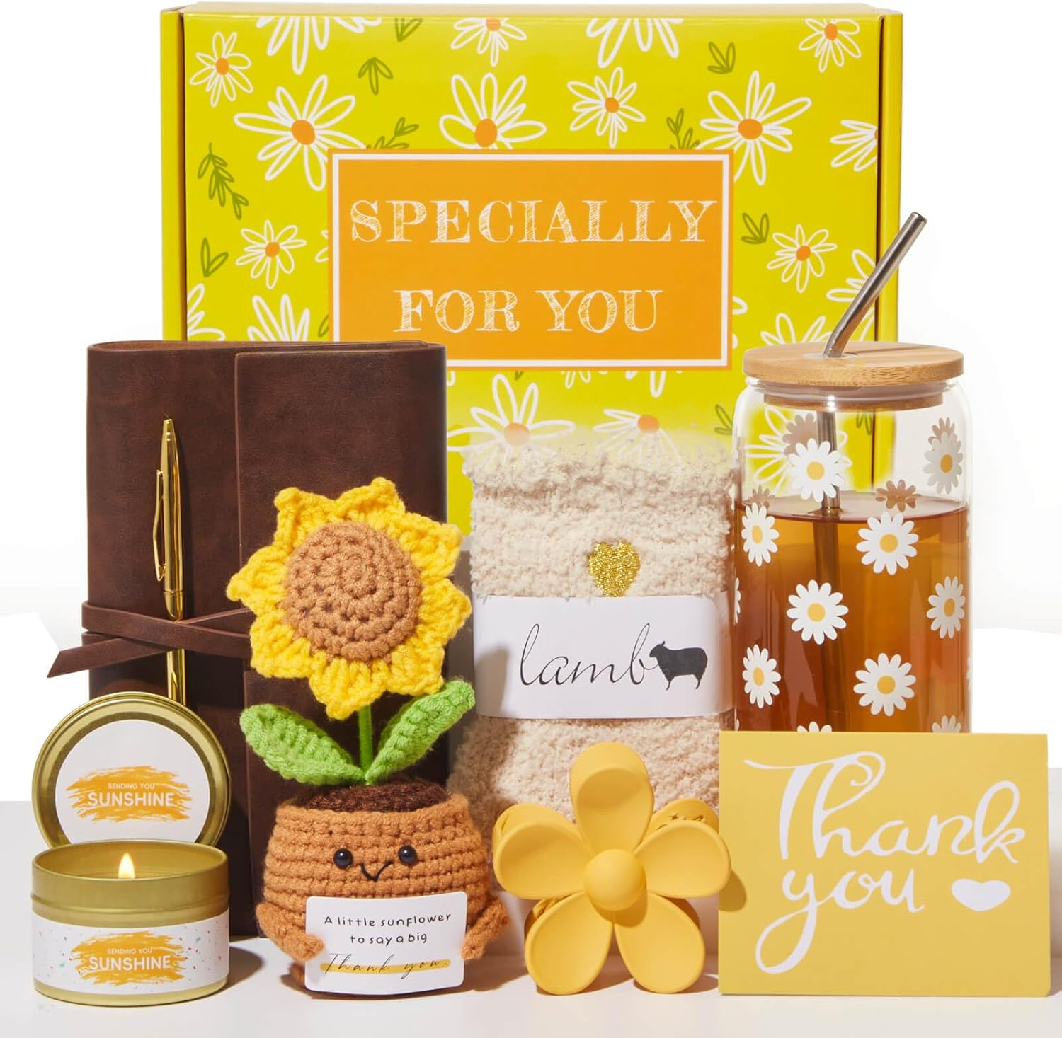 Thank You Gifts for Women-8 Pcs Teacher Appreciation Gifts, Employee Appreciation Gift Basket for Mom Friends Boss Coworkers Employees Teacher Nurse Secretary Mentor Leader with Thank You Cards