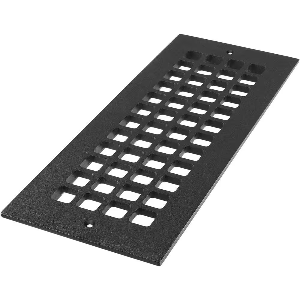 Square Series 4 In. X 12 In. Aluminum Grille, Black with Mounting Holes