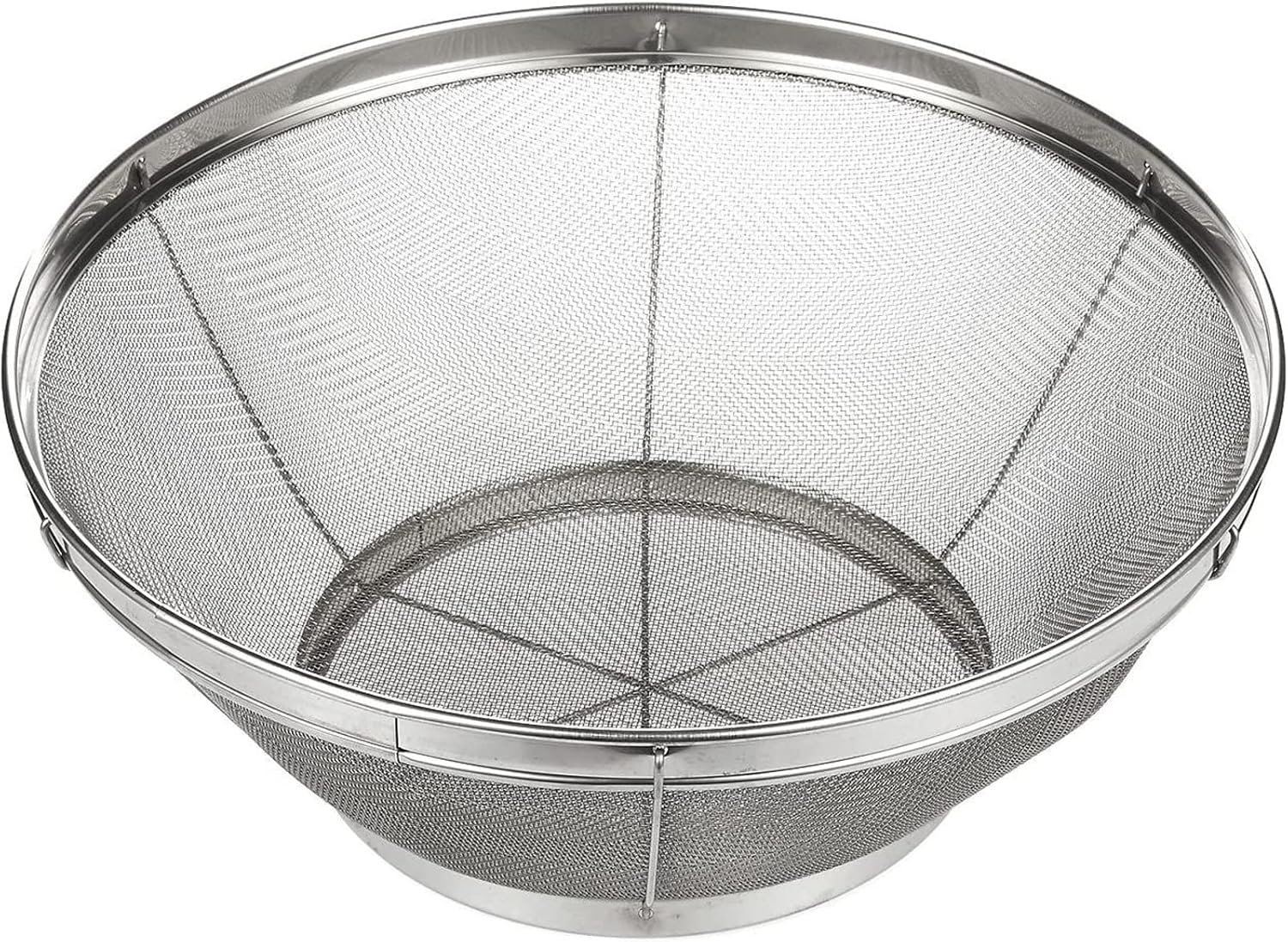 Fine Mesh Strainer - Stainless Steel Rice Strainer - Ultra-Fine Pasta Colander & Quinoa Sifter - Ergonomic Handle Mesh Colander & Matcha Sifter - 11 in X 4 In, Silver
