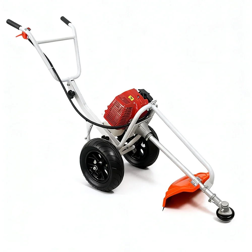 52CC Gas Electric Lawn Mower 2 Stroke Push Reel Walk behind Adjustable Grass Cutter Wheels for Small Yard