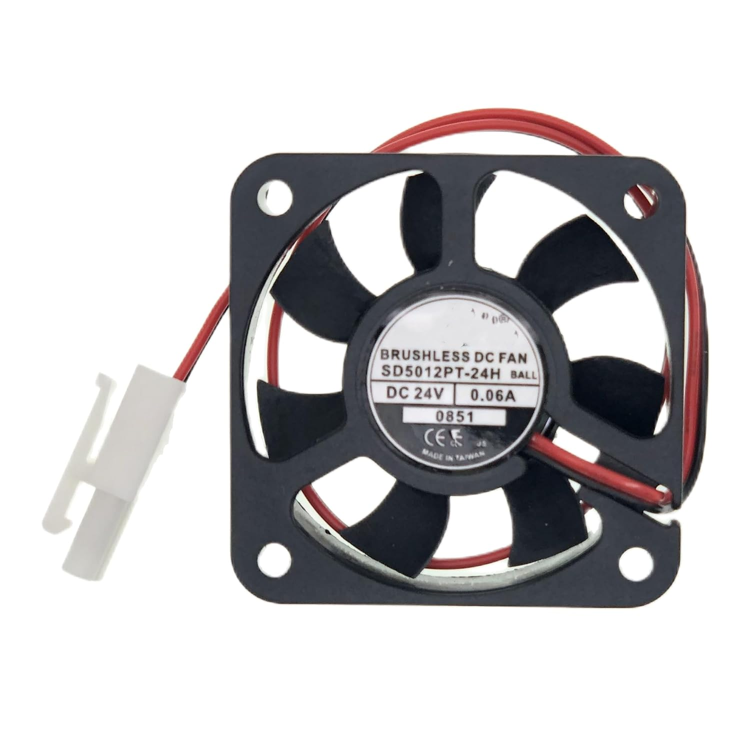 New Cooling Fan for SD5012PT-24H 5012 DC24V 0.06A 6000RPM 10.8Cfm,2-Wire Cooling Fan Size:50X50X10Mm.