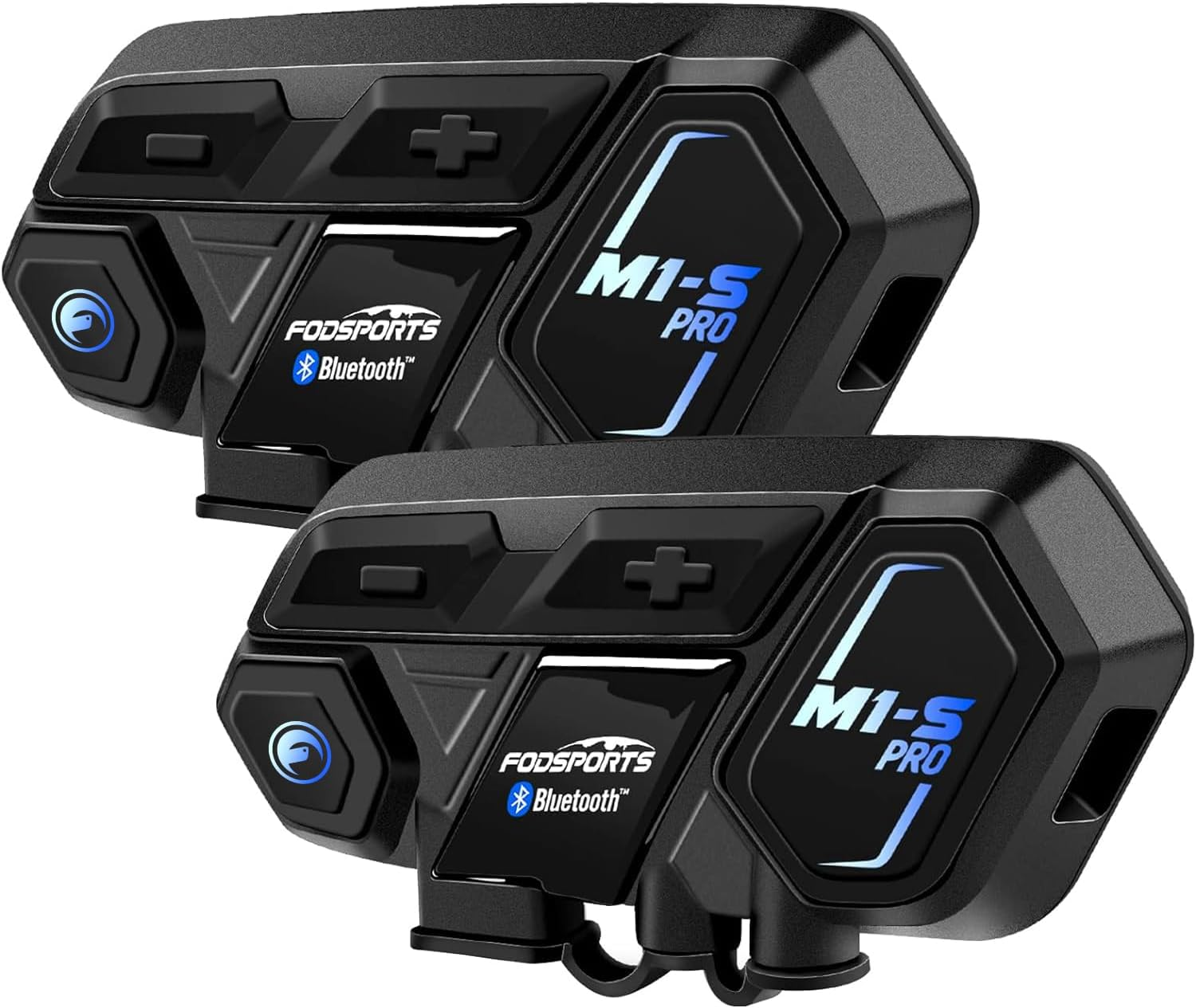 Motorcycle Bluetooth Intercom with Music Sharing, M1S Pro 2000M 8 Riders Group Helmet Communication System Headset Universal Interphone (Waterproof/Handsfree/Stereo Music/Gps/2 Pack)