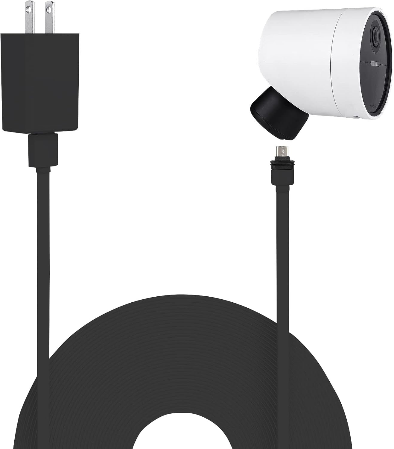 Power Cable Compatible with Simplisafe Wireless Outdoor Security Camera,25Ft/7.5M Weatherproof USB Cable Power Your Simplisafe Outdoor Camera Continuously- Black