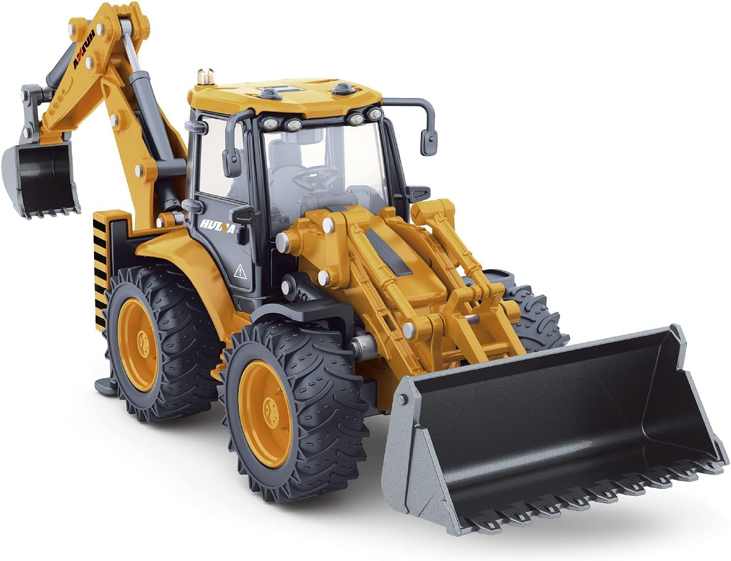 Die-Cast Excavator Backhoe Front Loader Truck 1/50 Metal Engineering Vehicle Construction Tractor Model Collection Bulldozer Back Hoe Truck Decoration Toy Gift for Kids