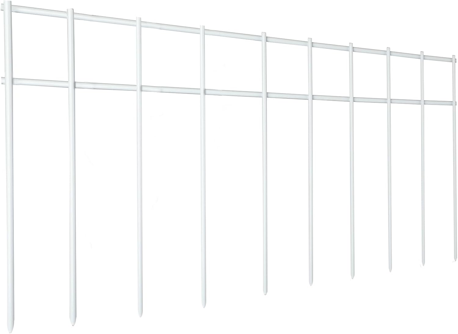 Adavin White Animal Barrier, 20 Pack No Dig Fence,Underground Garden Fencing, Pet Dog Rabbits Fences Panel, Galvanized Steel Stakes 2 Inch Spike Spacing,Outdoor Yard Patio.Total 33.5 Ft(L) X 10 In(H)