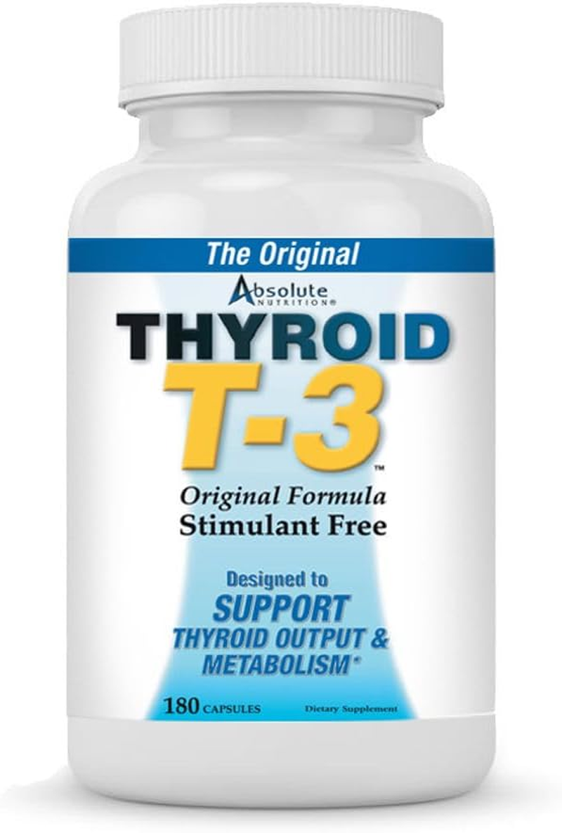 Thyroid T-3 Radical Metabolic Booster, Energy & Focus Unflavored Thyroid Support Formula Capsules, Natural Metabolism Booster, Support Healthy Thyroid Function, 180 Capsules