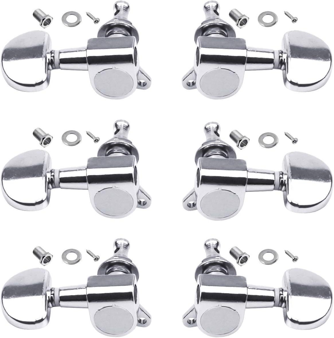 6PCS 3L3R Acoustic Guitar Tuning Pegs Machine Head Tuners, Knobs Tuning Keys, Wear-Resistant, Guitar String Tuning Pegs Machine, Enclosed Locking Tuners for Electric or Acoustic Guitar