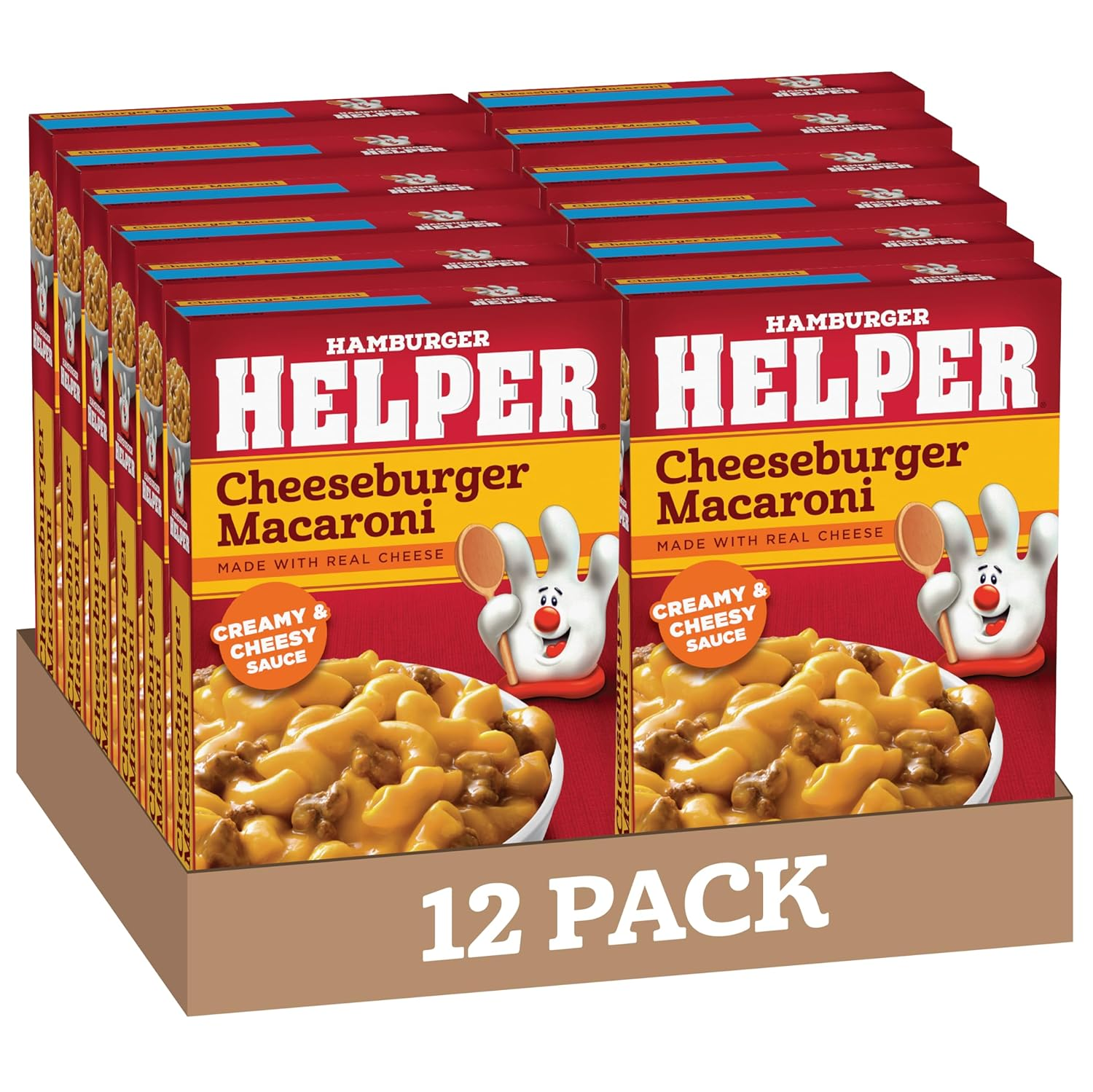 Cheeseburger Macaroni, Made with Real Cheese, 6.6 Oz. (Pack of 12)