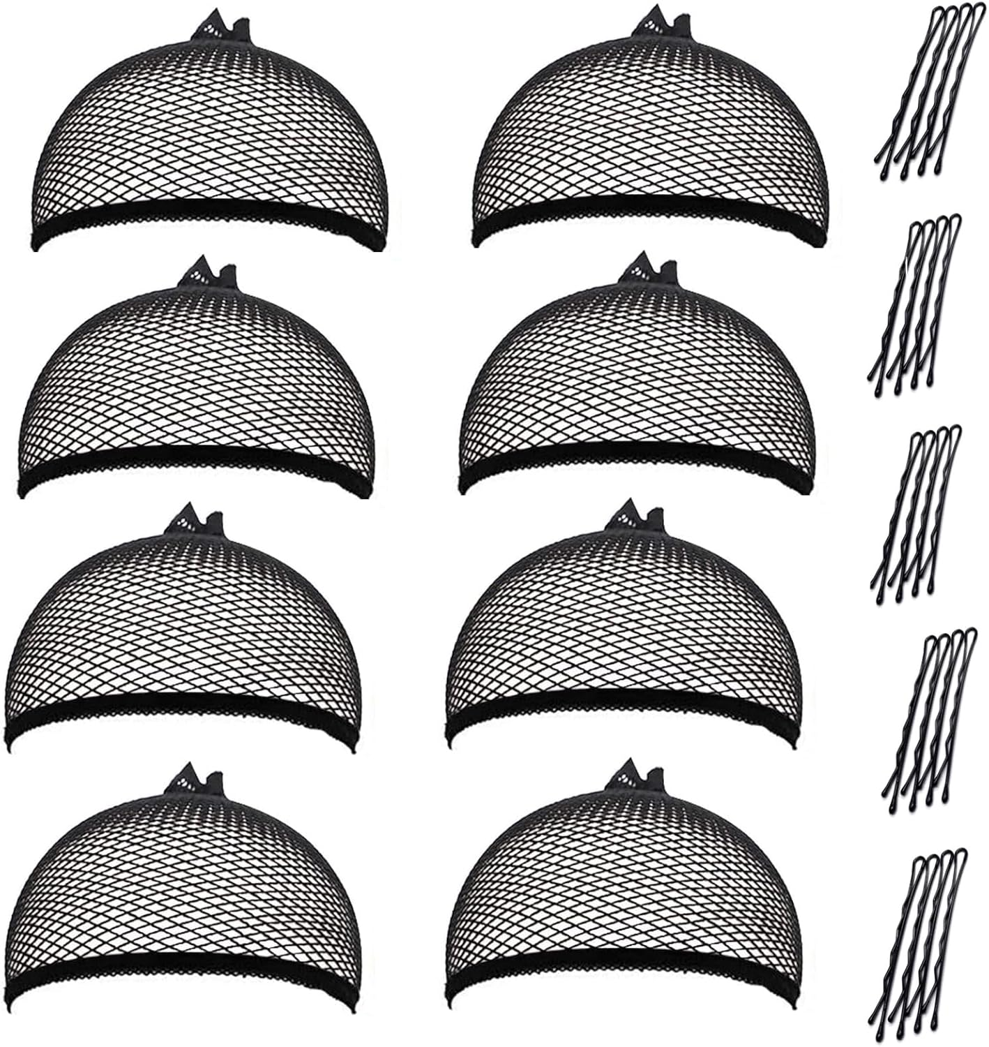 Wig Cap 8 Pcs Women Nude Mesh Weaving Caps Black Fishnet Wigs Caps,Stretchy H... - Picture 8 of 14